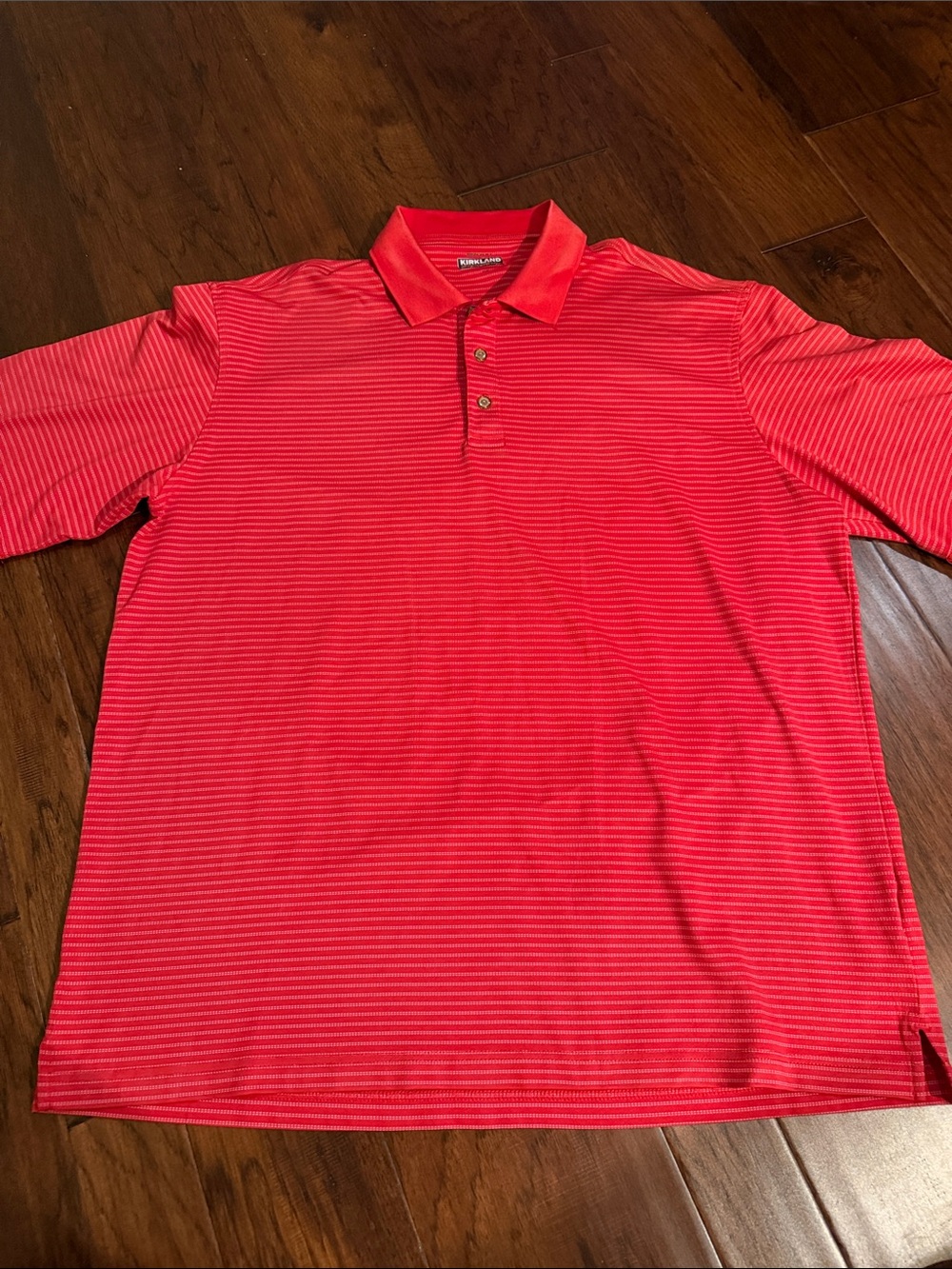 Kirkland Signature Red Striped Polo